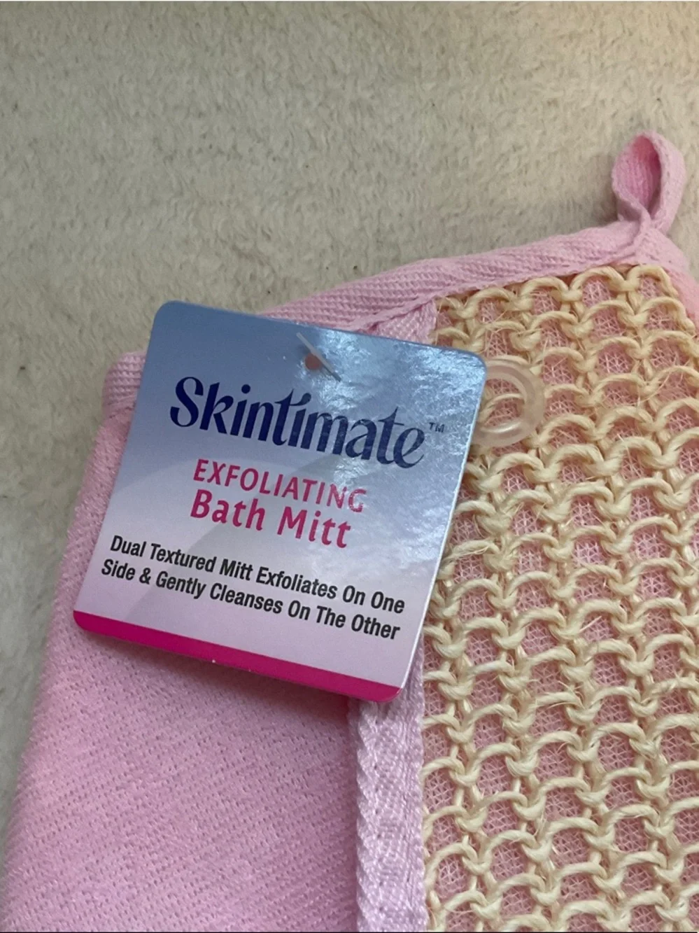 Pink Exfoliating Bath Mitt - Gentle Dual-Sided Cleanse
